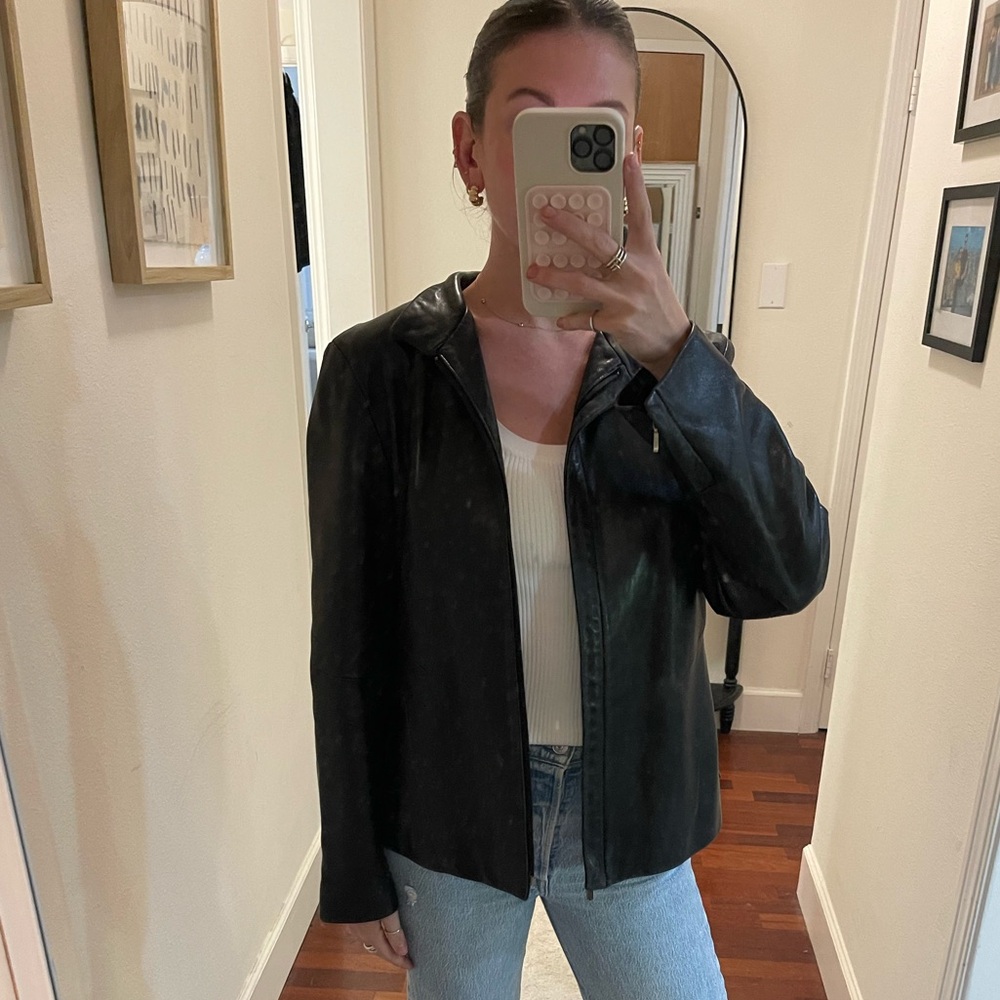 Women’s 100% Genuine Black Leather Jacket | Size M
